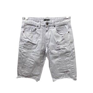 CJ Black Men's Short's White Distressed Denim Look 5 Pocket Size 28